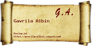 Gavrila Albin névjegykártya